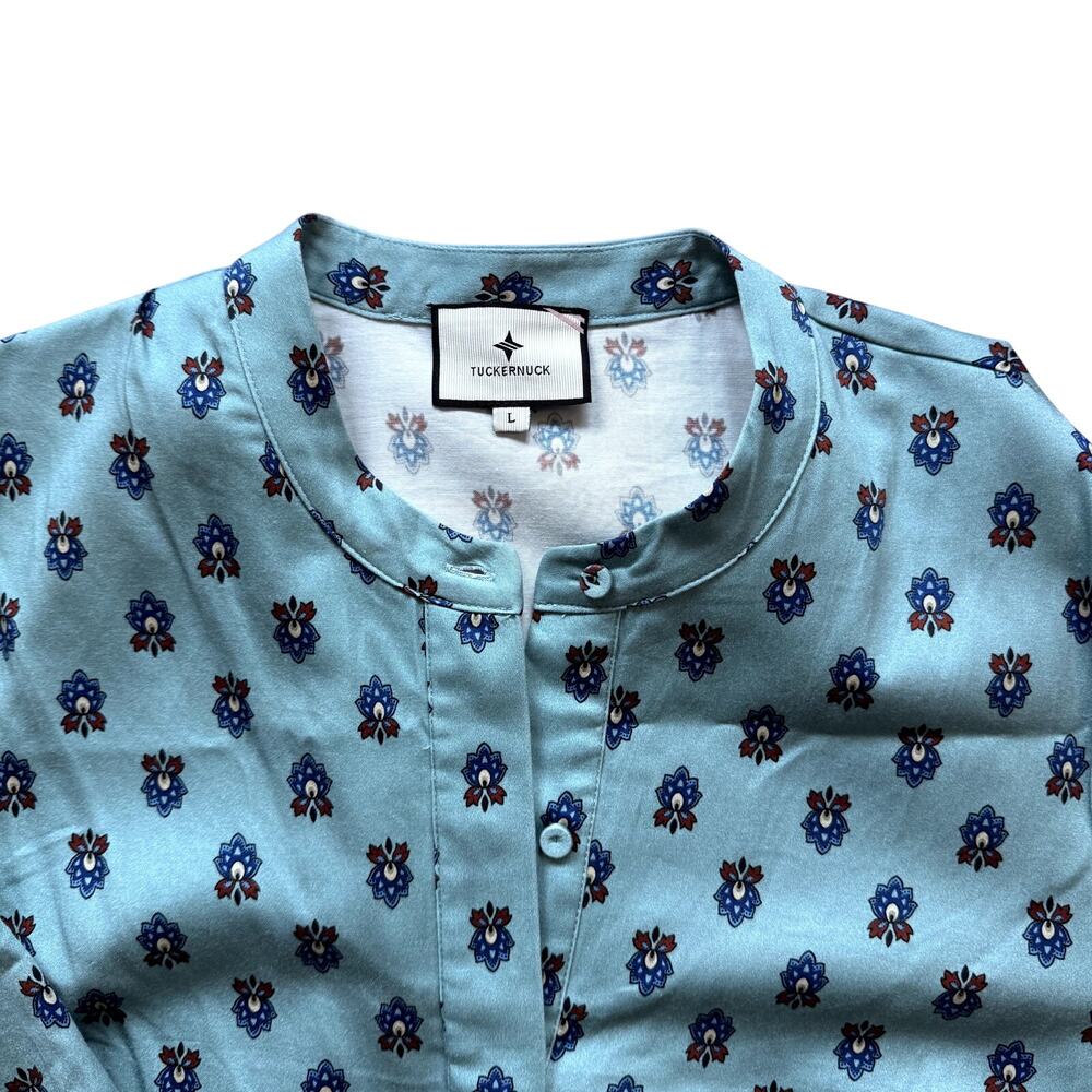 Tuckernuck Slate Blue Half Drop Royal Shirt Dress Size Large - Picture 6 of 7